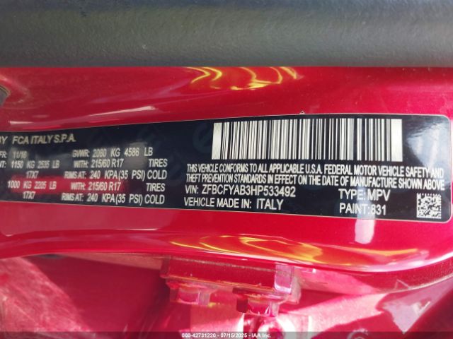 2017 FIAT 500X ZFBCFYAB3HP533492 Photo 8