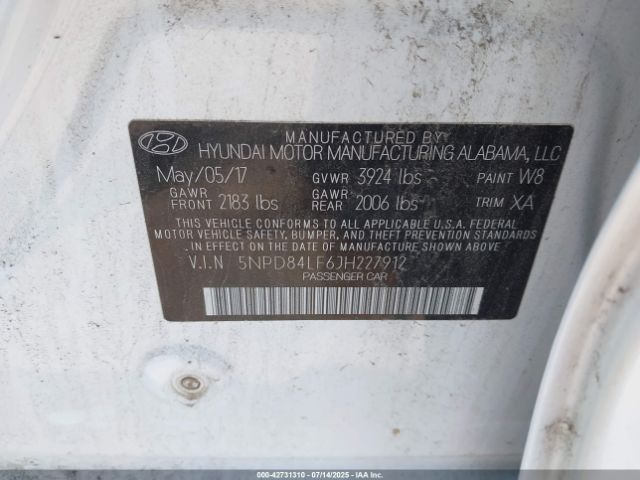 2018 HYUNDAI ELANTRA 5NPD84LF6JH227912 Photo 8