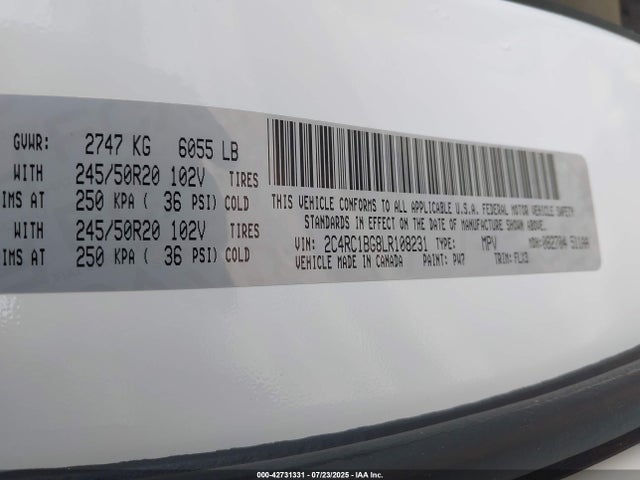 2C4RC1BG8LR108231 Chrysler Pacifica