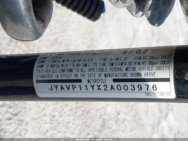 2002 YAMAHA XVS1100 JYAVP11YX2A003976 Photo 9