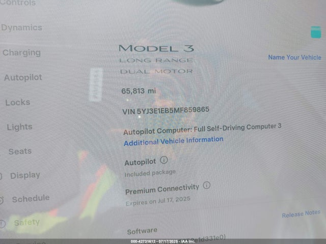 2021 TESLA MODEL 3 5YJ3E1EB5MF859865 Photo 6