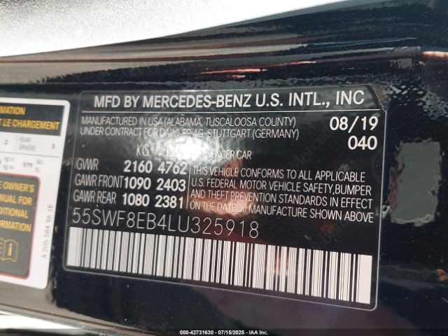 2020 MERCEDES-BENZ C 300 55SWF8EB4LU325918 Photo 8