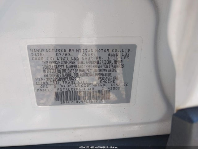 Nissan Kicks 2023 3N1CP5BV9PL562235 Image 9