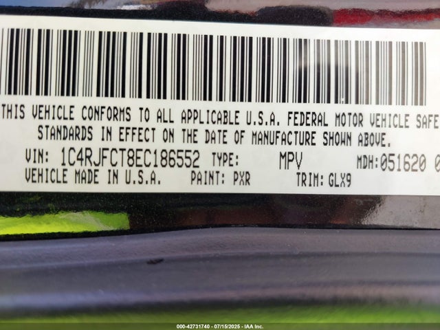1C4RJFCT8EC186552 Jeep Grand Cherokee