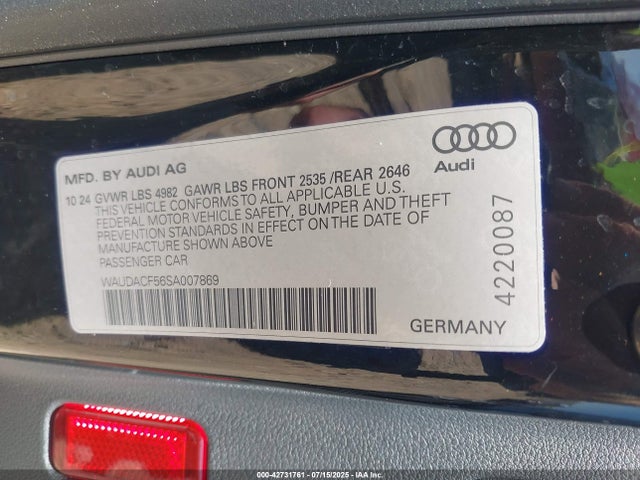 2025 AUDI A5 SPORTBACK WAUDACF56SA007869 Photo 8