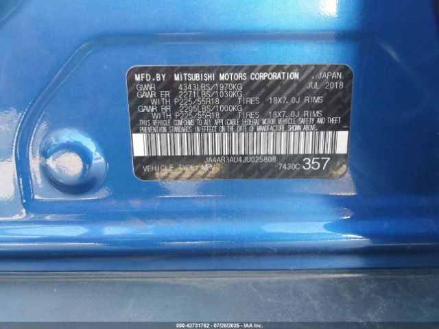 2018 MITSUBISHI OUTLANDER SPORT JA4AR3AU4JU025808 Photo 8