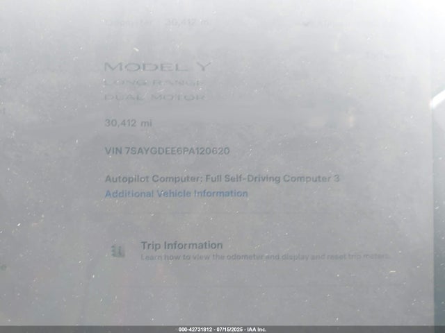 2023 TESLA MODEL Y 7SAYGDEE6PA120620 Photo 6