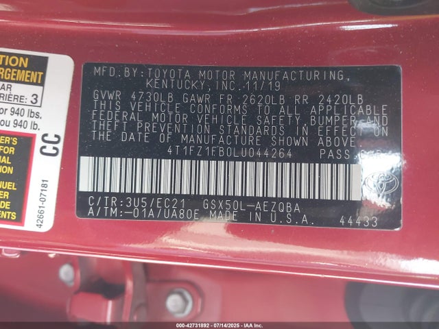 Toyota Avalon Trd 2020 4T1FZ1FB0LU044264 Image 9