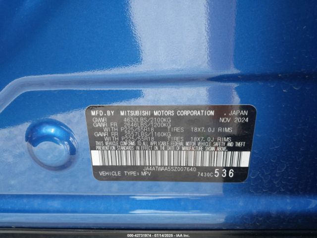 2025 MITSUBISHI ECLIPSE CROSS JA4ATWAA5SZ007640 Photo 8