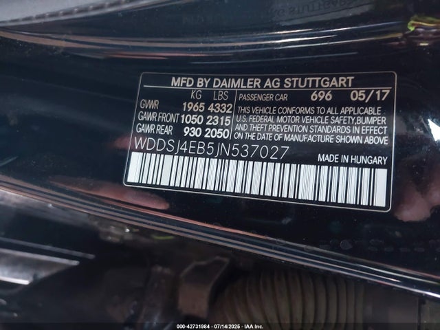 Mercedes-Benz m270 2018 WDDSJ4EB5JN537027 Image 9