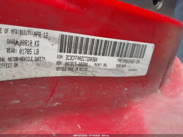2012 FIAT 500 3C3CFFAR2CT330360 Photo 8