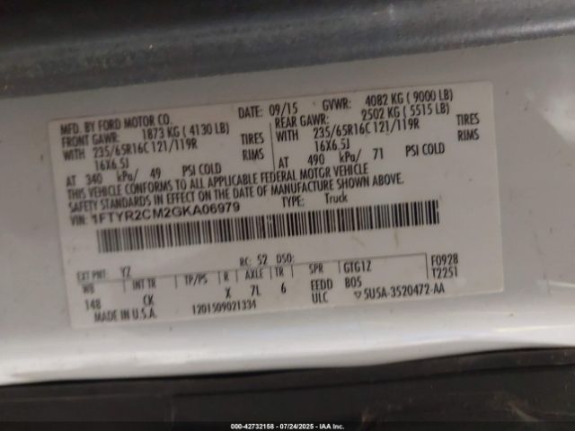 2016 FORD TRANSIT-250 1FTYR2CM2GKA06979 Photo 8