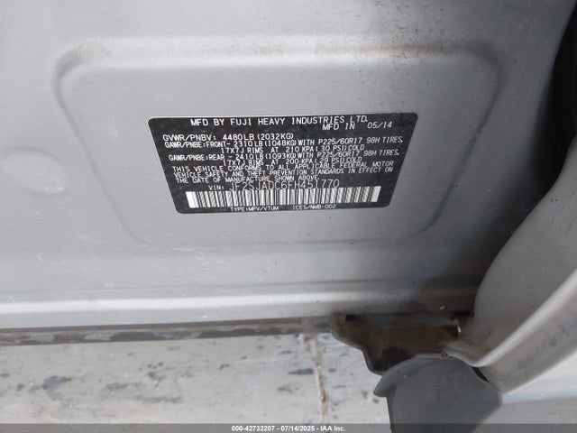 Subaru 2.5na u5 2015 JF2SJADC6FH451770 Image 9