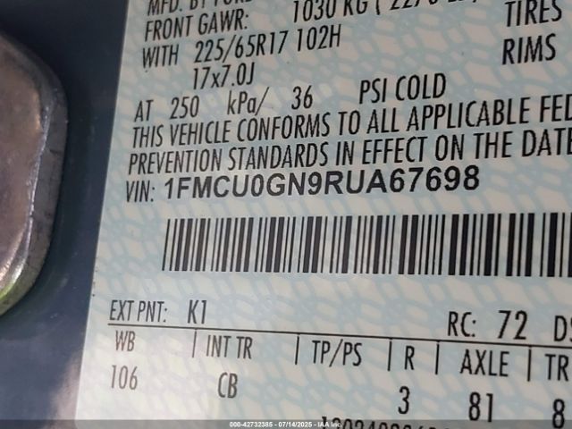 2024 FORD ESCAPE 1FMCU0GN9RUA67698 Photo 8