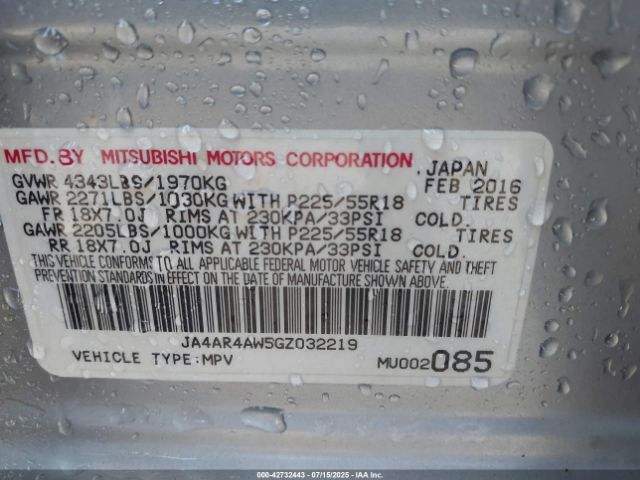 2016 MITSUBISHI OUTLANDER SPORT JA4AR4AW5GZ032219 Photo 8