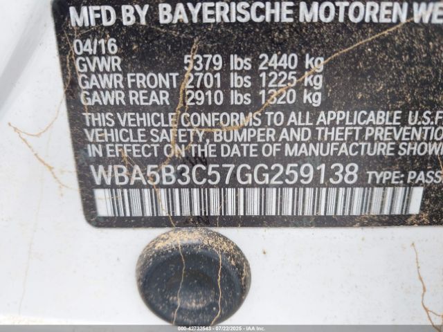 2016 BMW 535I WBA5B3C57GG259138 Photo 8