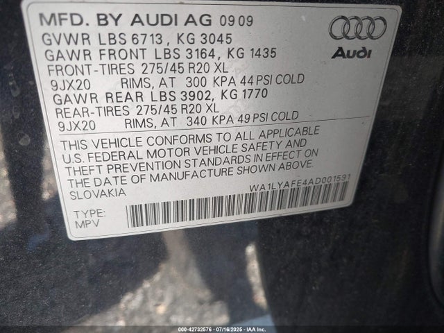 2010 AUDI Q7 WA1LYAFE4AD001591 Photo 8