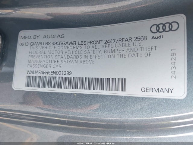 2014 AUDI A5 WAUAFAFH5EN001299 Photo 8