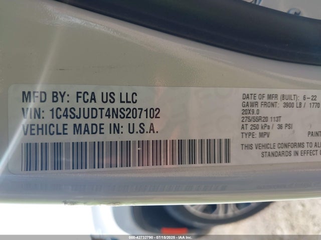 1C4SJUDT4NS207102 Jeep 2022