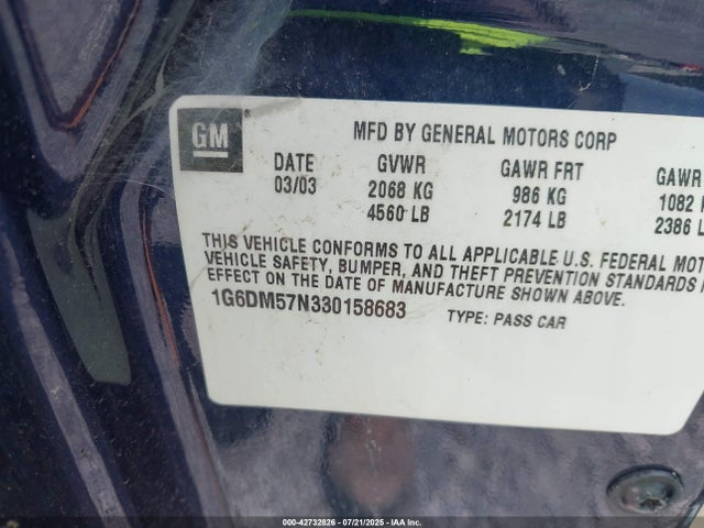 2003 CADILLAC CTS 1G6DM57N330158683 Photo 8