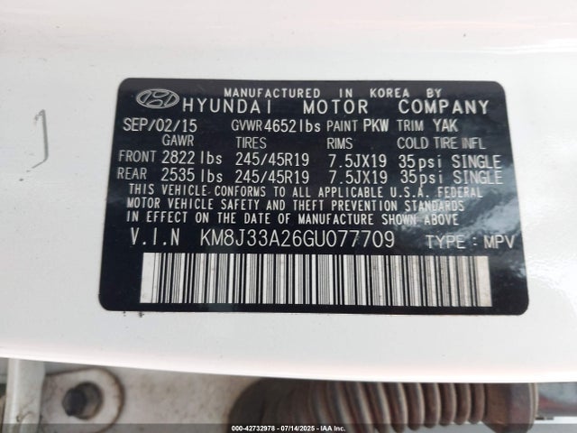 Hyundai Tucson 2016 KM8J33A26GU077709 Image 9
