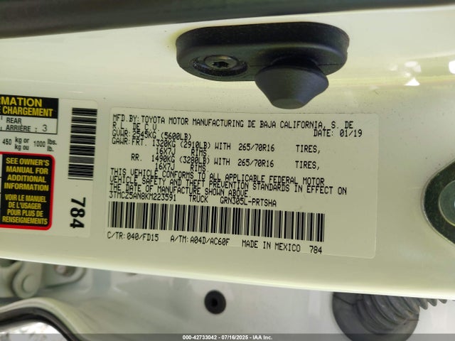 Toyota 2gr-fks 2019 3TMCZ5AN8KM223591 Image 9