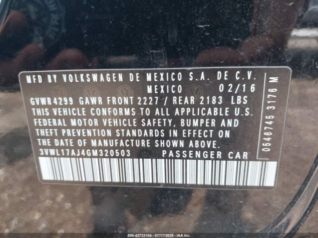 2016 VOLKSWAGEN JETTA 3VWL17AJ4GM320503 Photo 8