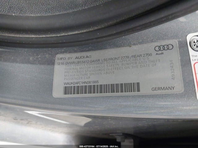 2017 AUDI A6 WAUH2AFC1HN081865 Photo 8