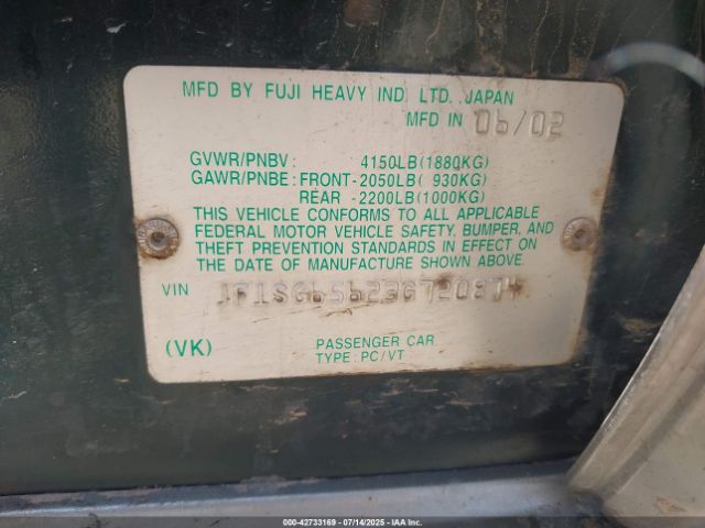 2003 SUBARU FORESTER JF1SG65623G720874 Photo 8