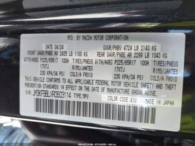 2024 MAZDA CX-5 JM3KFBBLXR0503114 Photo 8