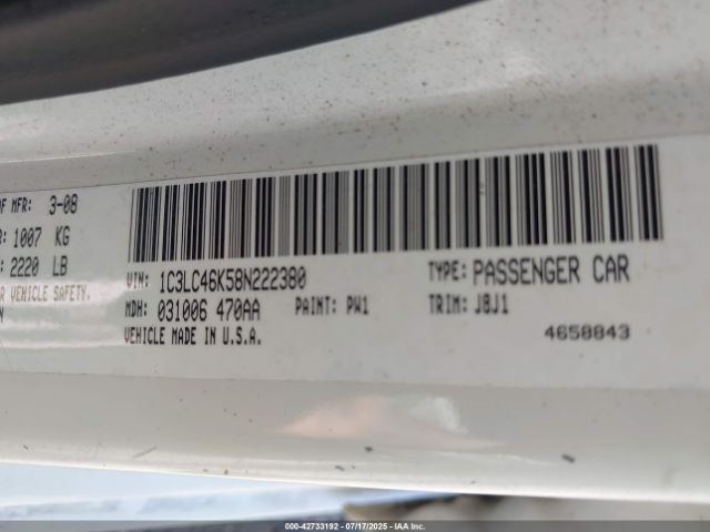 2008 CHRYSLER SEBRING 1C3LC46K58N222380 Photo 8