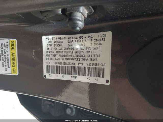 2009 ACURA TL 19UUA86229A013296 Photo 8