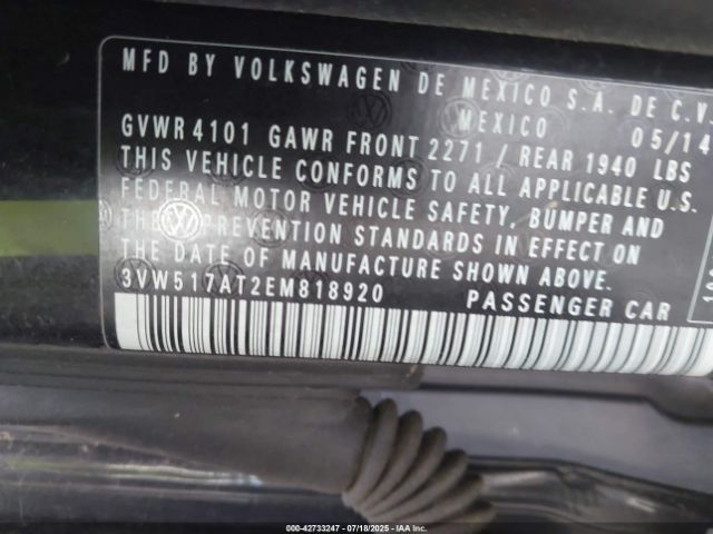 2014 VOLKSWAGEN BEETLE 3VW517AT2EM818920 Photo 8