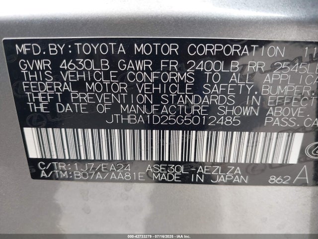 Lexus 8ar-fts 2016 JTHBA1D25G5012485 Image 9