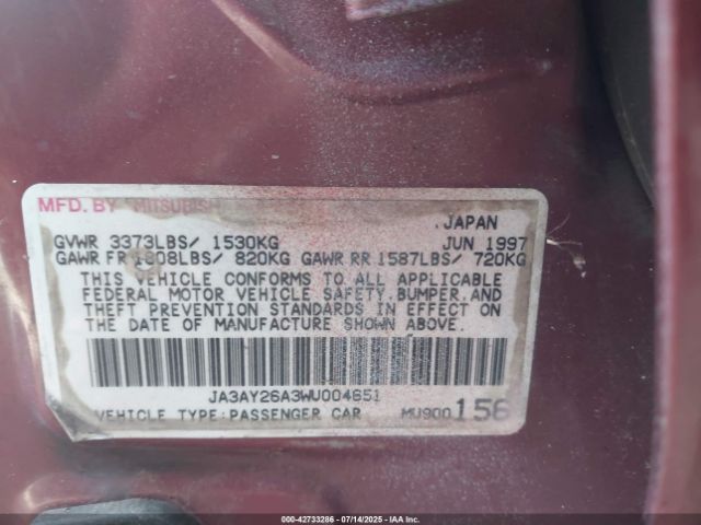 1998 MITSUBISHI MIRAGE JA3AY26A3WU004651 Photo 8