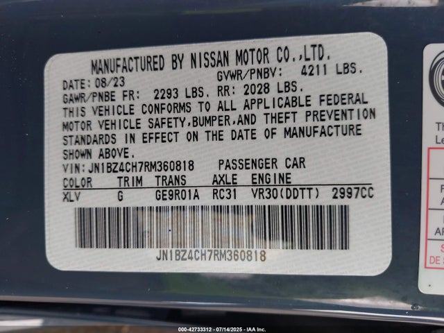 JN1BZ4CH7RM360818 Nissan Tt