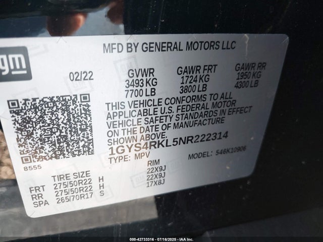 2022 CADILLAC ESCALADE ESV 1GYS4RKL5NR222314 Photo 8