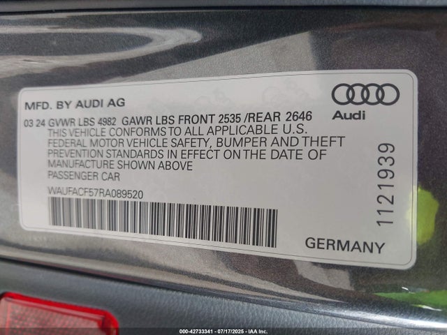 2024 AUDI A5 SPORTBACK WAUFACF57RA089520 Photo 8