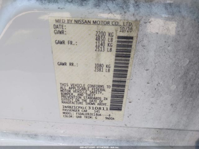 2020 NISSAN LEAF 1N4BZ1CPXLC310811 Photo 8