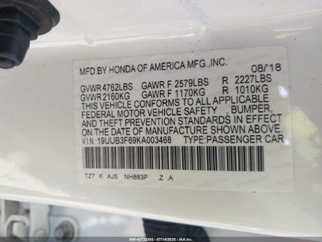 2019 ACURA TLX 19UUB3F69KA003468 Photo 8