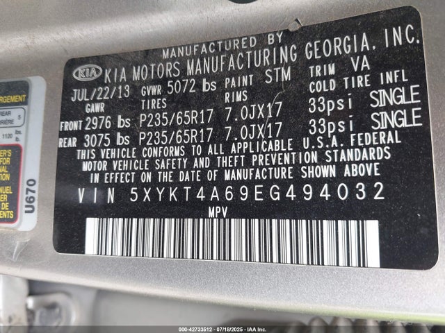 5XYKT4A69EG494032 KIA dohc t-gdi theta-ii