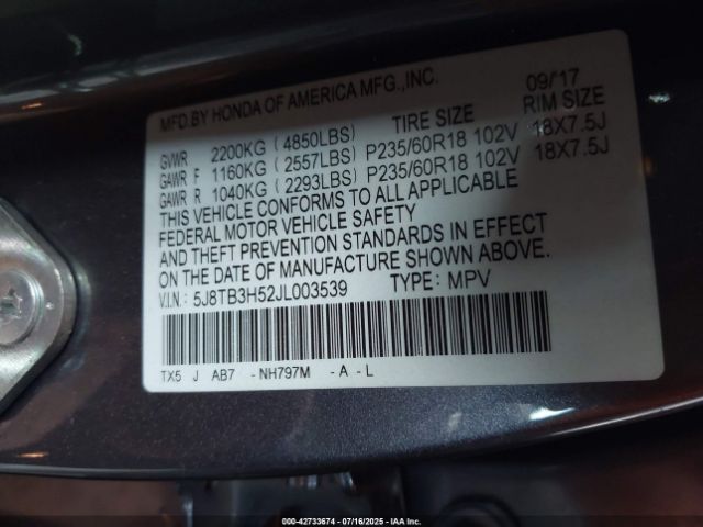 2018 ACURA RDX 5J8TB3H52JL003539 Photo 8