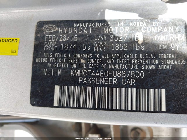 KMHCT4AE0FU887800 Hyundai dohc gdi gamma