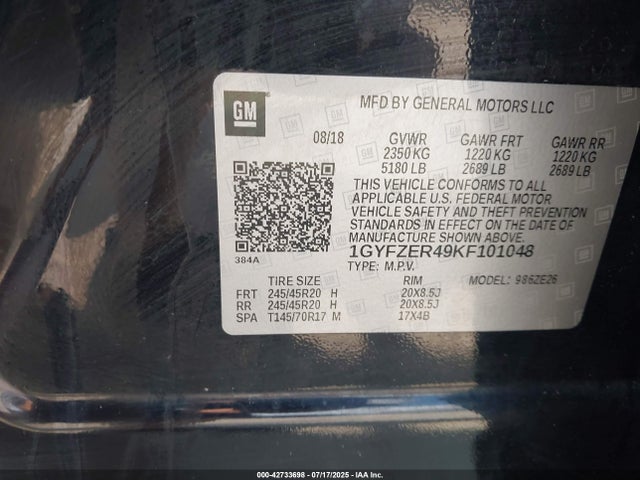 1GYFZER49KF101048 Cadillac lsy - sidi, vvt, alum, var 3
