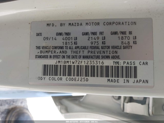 JM1BM1W72F1235316 Mazda pe