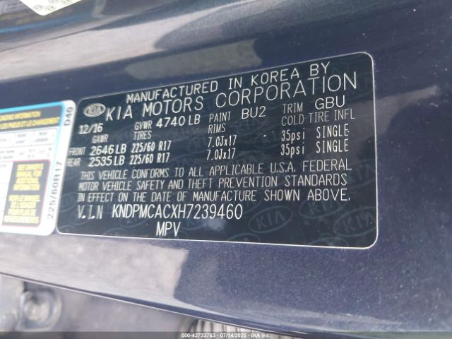 2017 KIA SPORTAGE KNDPMCACXH7239460 Photo 8