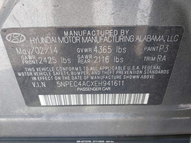 Hyundai gamma 2014 5NPEC4ACXEH941611 Image 9