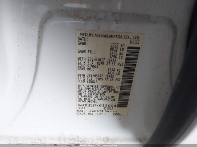 1N6ED1EJ8PN615004 Nissan 2023