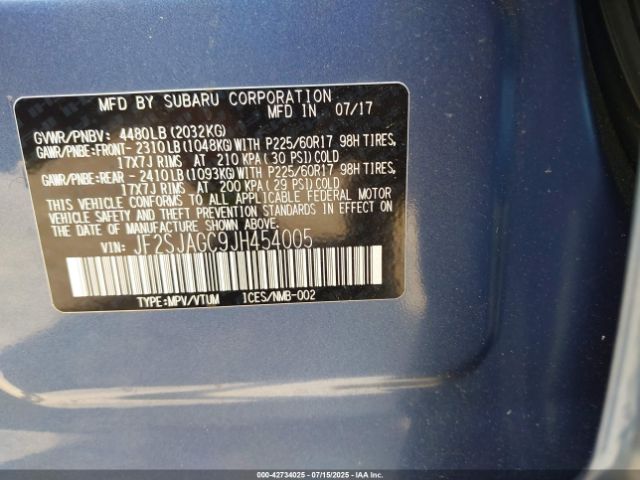 2018 SUBARU FORESTER JF2SJAGC9JH454005 Photo 8