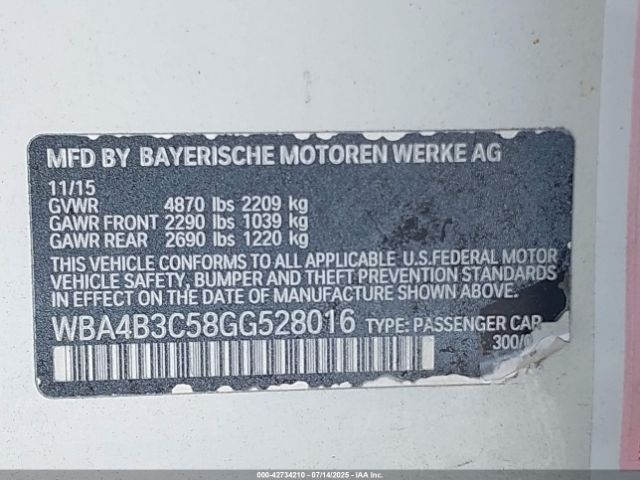 2016 BMW 435I GRAN COUPE WBA4B3C58GG528016 Photo 8